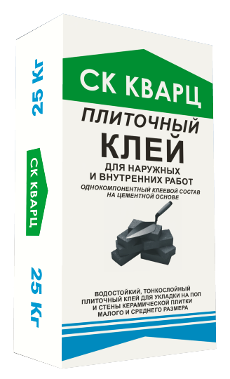 Клей плиточный наружные работы для малоформатной плитки 0,5 МПа СК Кварц ,25 кг