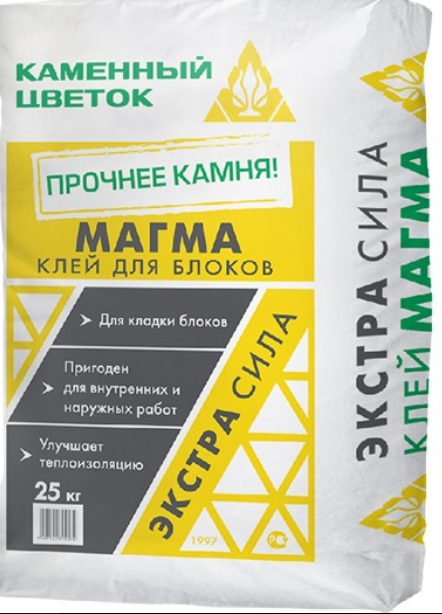 Клей монтажный для блоков Магма, ТМ Каменный цветок 25 кг