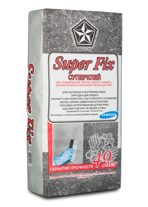 Клей плиточный SUPERFIX для наружных и внутренних работ , Русеан 25 кг ...